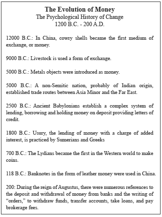 The Shareholder Activist - The Evolution of Money The Psychological History of Change  1200 B.C. - 200 A.D.